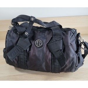 Lululemon DTB Black Duffel Bag Crossbody Strap Gym Workout Tote Purse Handles
